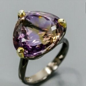 Genuine Ametrine Trillium Ring X5